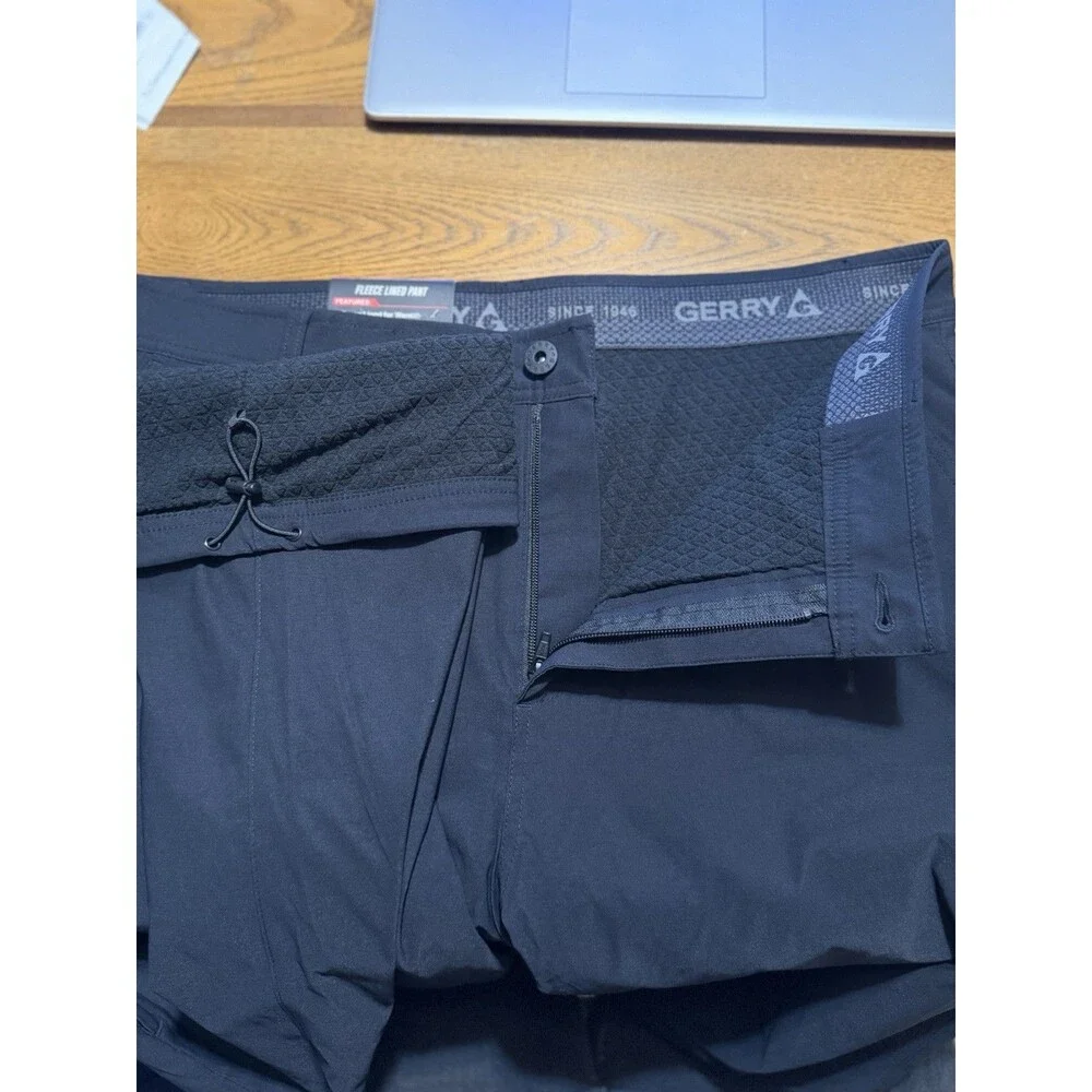 Gerry Men’s Fleece Lined Pants 36x34 Black  Water Resistant Stretch NWT